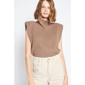 En Saison Karalie Knit Sweater Vest Pullover Shoulder Pads, Sz M